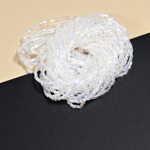 Biseris Bugle Crystal Ab 1'' Facetted (sidabras) 58205