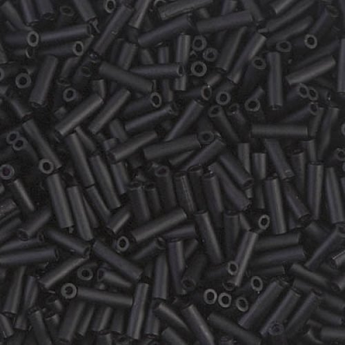 Biseris Miyuki vamzdeliai Black Matted (juoda) 0401F