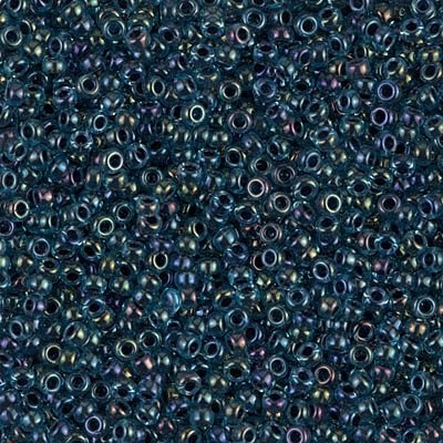 Biseris Seed Beads 11/0 Dk.Blue Lined Aqua AB