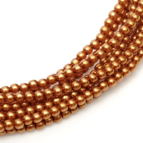 Glass Pearls Shiny 3 mm Copper 10016
