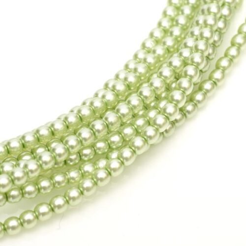 Glass Pearls Shiny 3 mm Creme Mint 10113