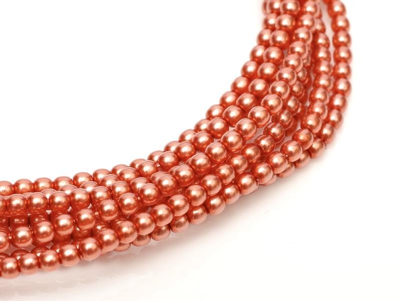 Glass Pearls Shiny 3 mm Salmon 24244