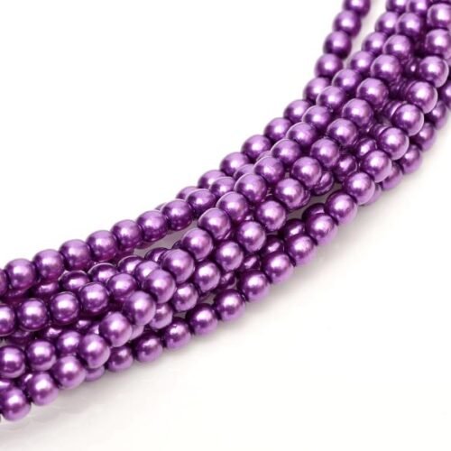 Glass Pearls Shiny 3 mm Deep Magenta 24279