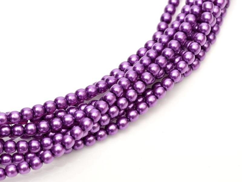 Glass Pearls Shiny 3 mm Deep Magenta 24279