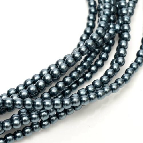 Glass Pearls Shiny 3 mm Dark Cyan 24648