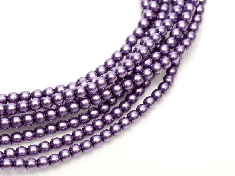 Glass Pearls Shiny 3 mm Deep Lilac 24769
