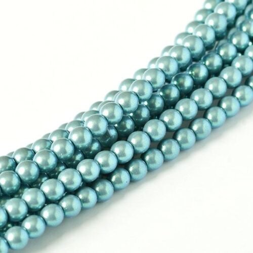 Glass Pearl Shell 3 mm Silver Blue 30007