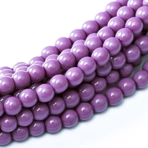 Glass Pearls Shiny 3 mm Hollyhock Purple 48227 (violetinė)