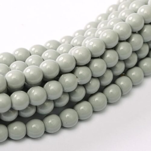 Glass Pearls Shiny 3 mm Grey Mist 48455