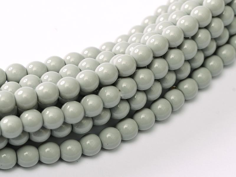Glass Pearls Shiny 3 mm Grey Mist 48455