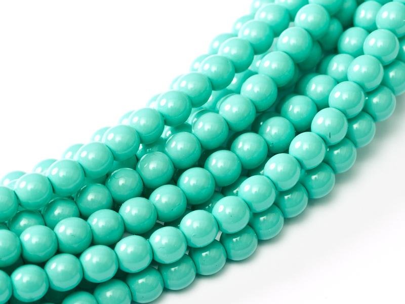 Glass Pearls Shiny 3 mm Turquoise Blue 48655