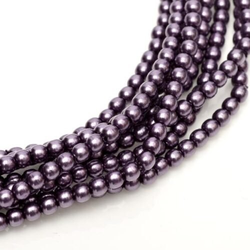 Glass Pearls Shiny 3 mm Eggplant Metallic 10241