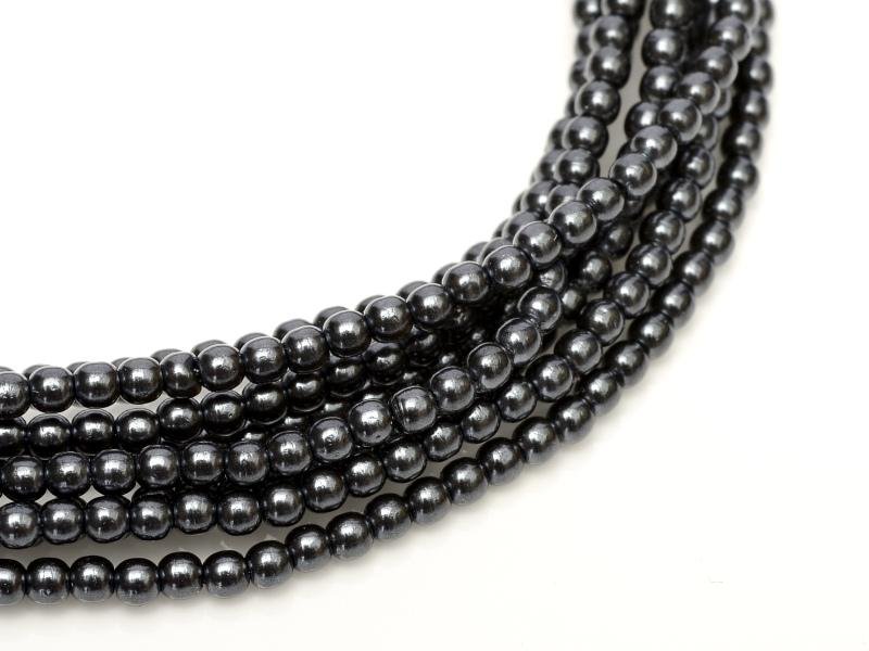 Glass Pearls Shiny 3 mm Dark Grey 70490