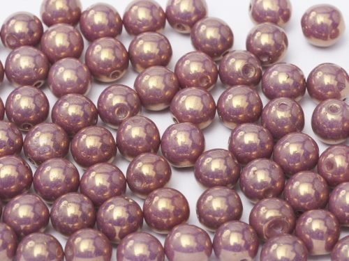 Karoliukai Round Lustered 4mm Chalk White Vega Luster