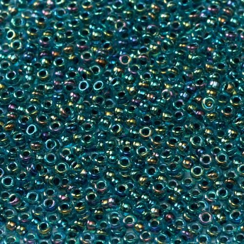 Biseris Seed Beads 11/0 Blue Lined Aqua AB (mėlyna) 0339