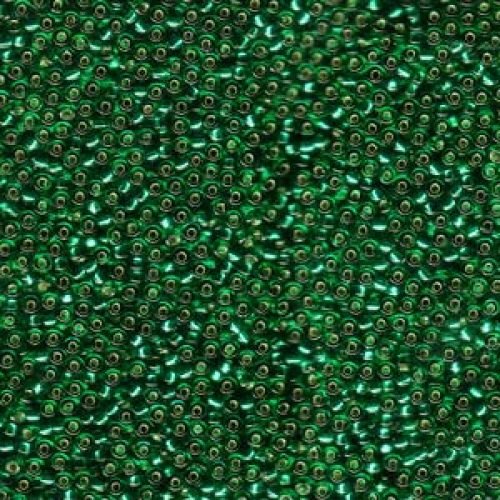 Biseris Seed Beads 11/0 Emerald Silver Lined (žalia) 0017