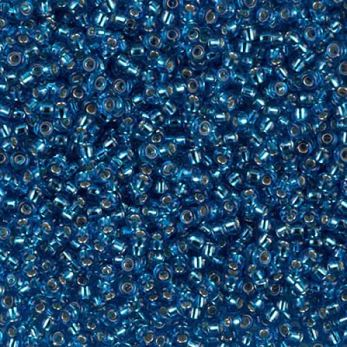 Biseris Seed Beads 11/0 Silver Lined Capri Blue (mėlyna) 0025