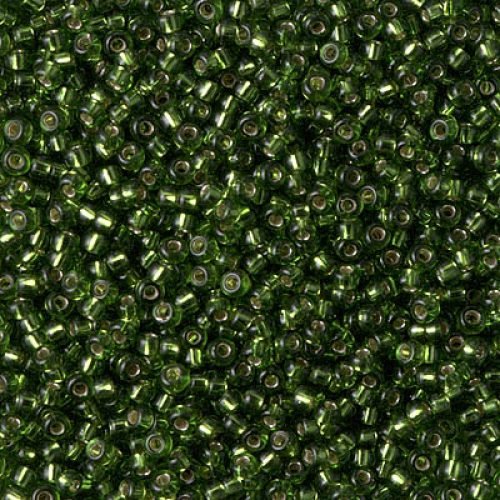 Biseris Seed Beads 11/0 Silver Lined Olive (žalia) 0026