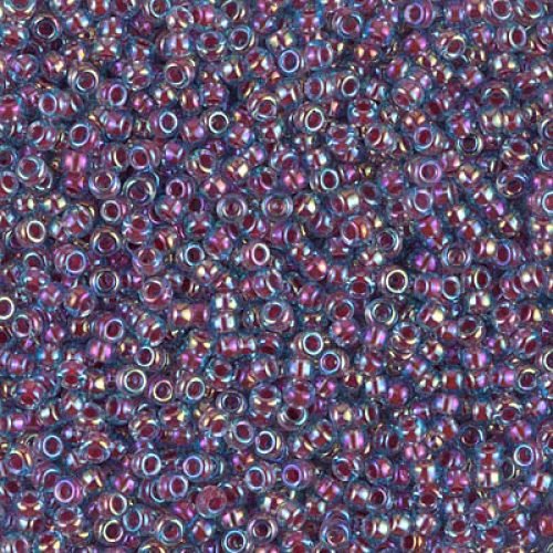 Biseris Seed Beads 11/0 Hot Pink Lined Aqua AB (violetinė) 340
