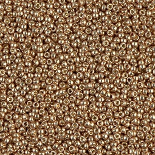 Biseris Seed Beads 15/0 Duracoat Galvanized Champagne