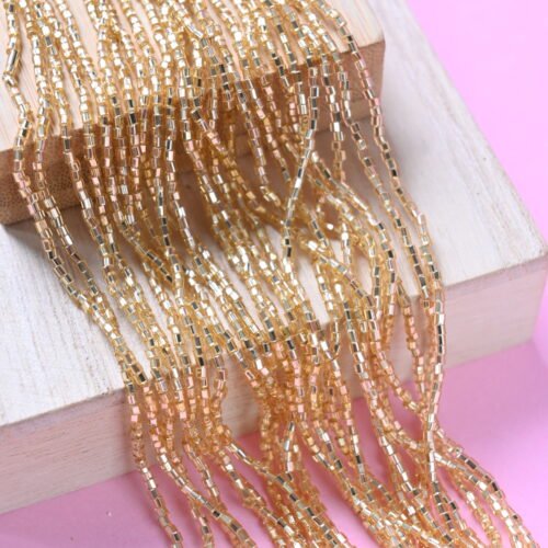 Bugle Beads 1/2'' Facetted Gold 17020