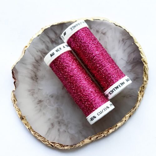 Au Ver a Soie metalizuoti siūlai 100m (rožinė) 024