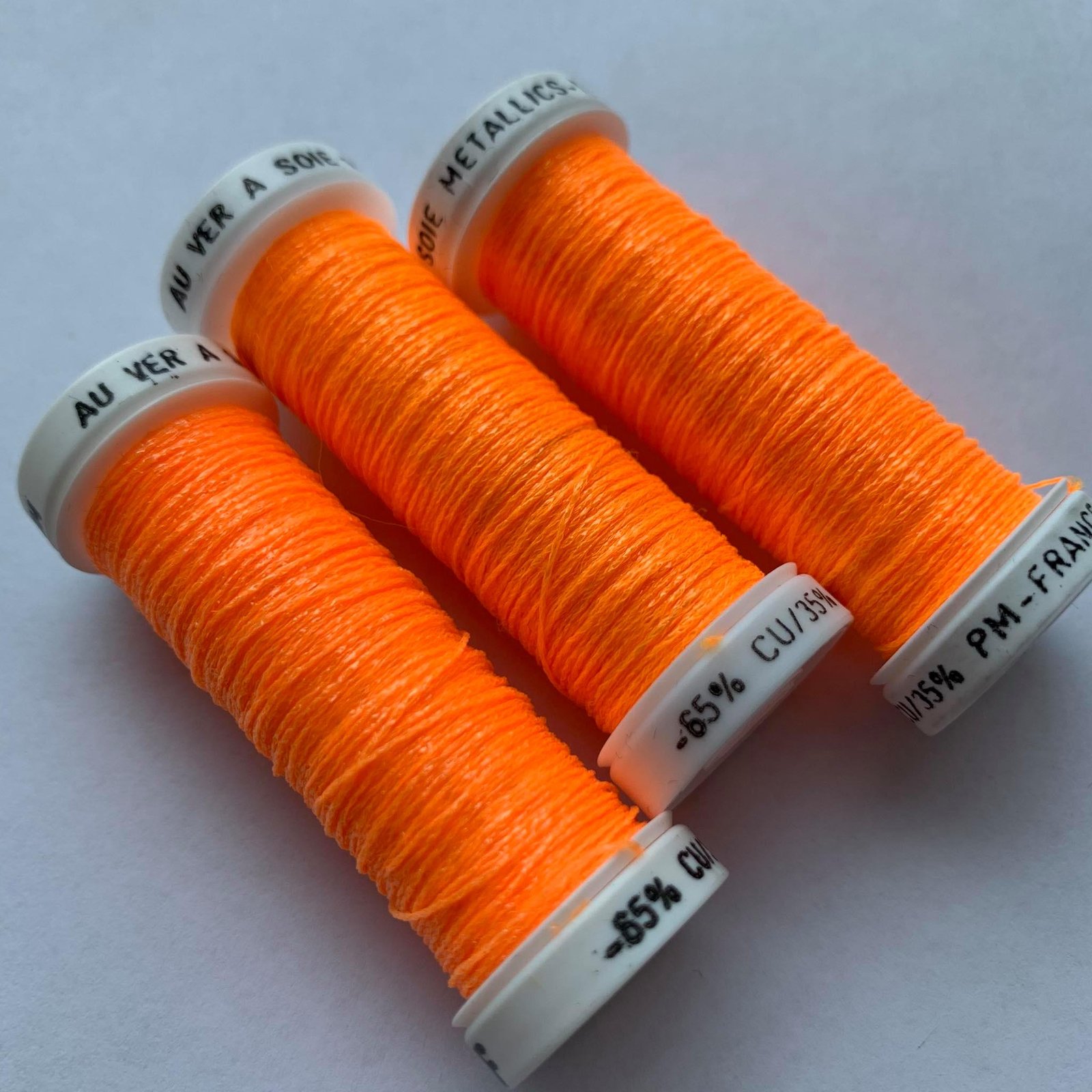 Au Ver a Soie metalizuoti siūlai 10m (oranžinė) 458F