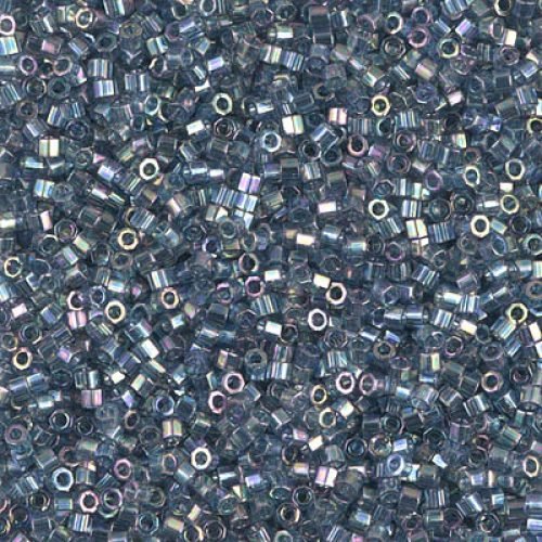 Biseris Delica Hexcut 11/0 Transparent Blue Grey Luster Ab (mėlyna) DBC0111