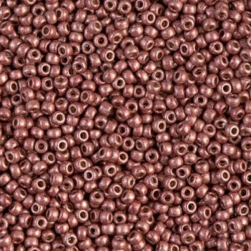 Biseris Seed Beads 11/0 Matted Dyracoat Galvanized Dk Berry (raudona) 4212F