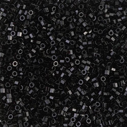 Biseris Delica Hexcut 11/0 Black (juoda) DBC0010