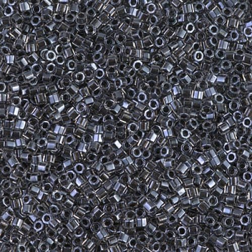 Biseris Delica Hexcut 11/0 Sparkling Charcoal Lined Crystal (mėlyna) DBC0925