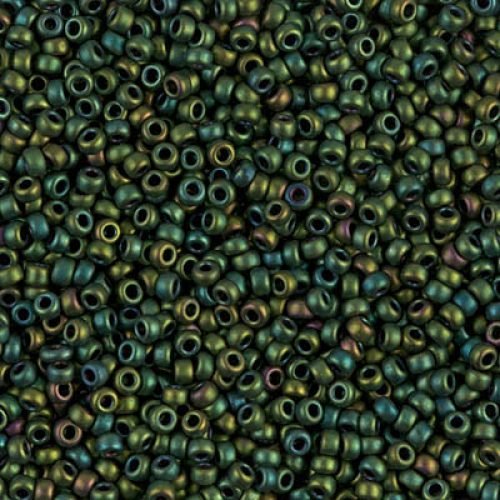 Biseris Seed Beads 11/0 Matted Metallic Green Iris (žalia) 2020