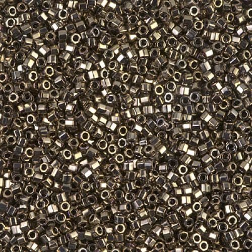 Biseris Delica Hexcut 11/0 Galvanized Tarnished Silver (juoda) 0254