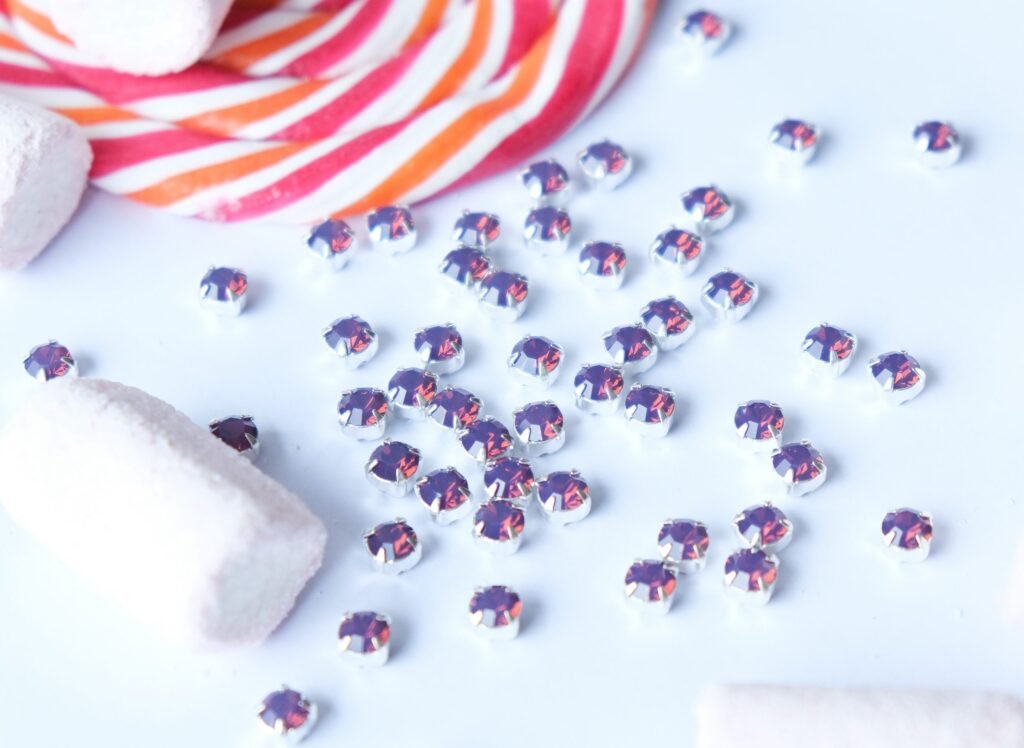Preciosa Chaton MAXIMA SS29 (6.2mm) Amethyst Opal - padengta sidabru (8 vnt) - violetinė