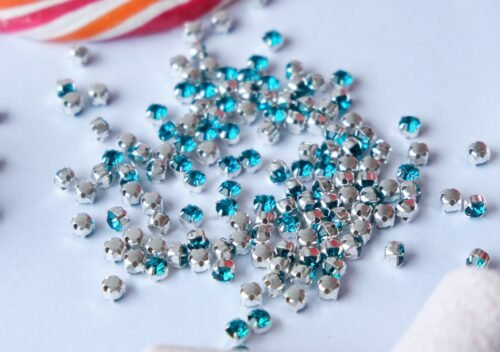 Preciosa Chaton MAXIMA SS20 (4.8mm) Blue Zircon - padengta sidabru (24 vnt) - mėlyna