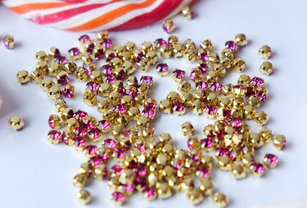Preciosa Chaton MAXIMA SS20 (4.8mm) Fuchsia - padengta auksu (24 vnt) - rožinė
