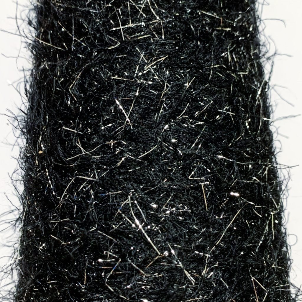 Dekoratyviai siūlai Black silver fluffy thread