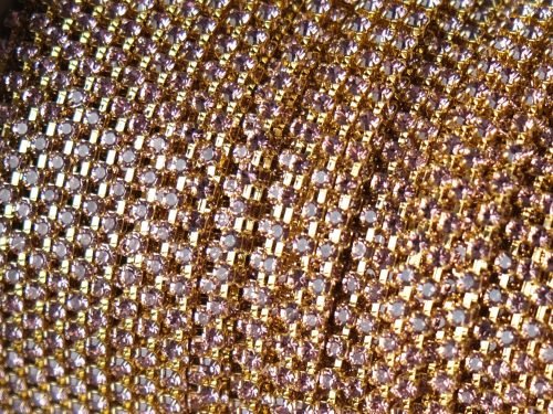 Preciosa Kristalų grandinėlė su Chaton MAXIMA SS8.5 (2.5mm) Light Amethyst - padengta auksu (10cm) - violetinė - Image 2