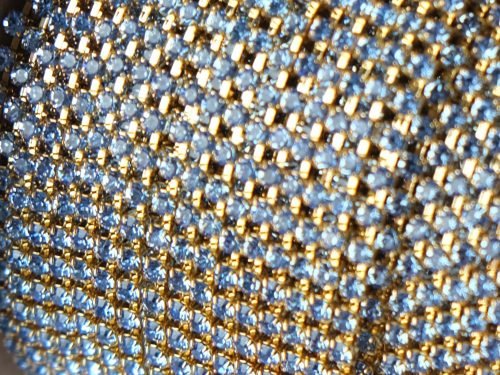 Preciosa Kristalų grandinėlė su Chaton MAXIMA SS8.5 (2.5mm) Light Sapphire - padengta auksu (10cm) - žydra - Image 2