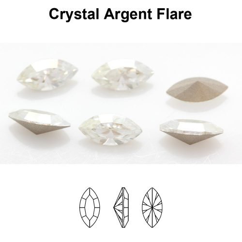 Preciosa 435 14 615 Navette MAXIMA 10x5mm Crystal Argent Flare (balta) - Image 2
