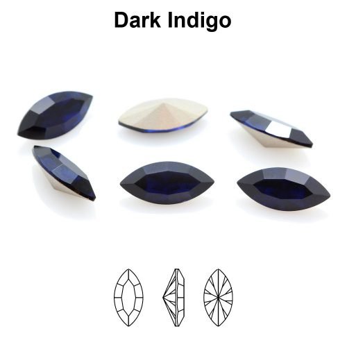 Preciosa 435 14 615 Navette MAXIMA 10x5mm Dark Indigo (mėlyna) 4vnt - Image 2