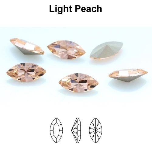 Preciosa 435 14 615 Navette MAXIMA 10x5mm Light Peach (oranžinė) 4vnt - Image 2