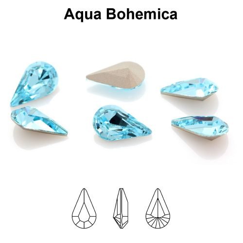 Preciosa 435 15 615 Pear MAXIMA 8x4.8mm Aqua Bohemica (žydra) 10vnt - Image 2