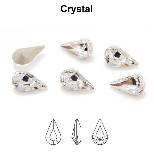 Preciosa 435 15 615 Pear MAXIMA 8x4.8mm Crystal (balta) 10vnt - Image 2