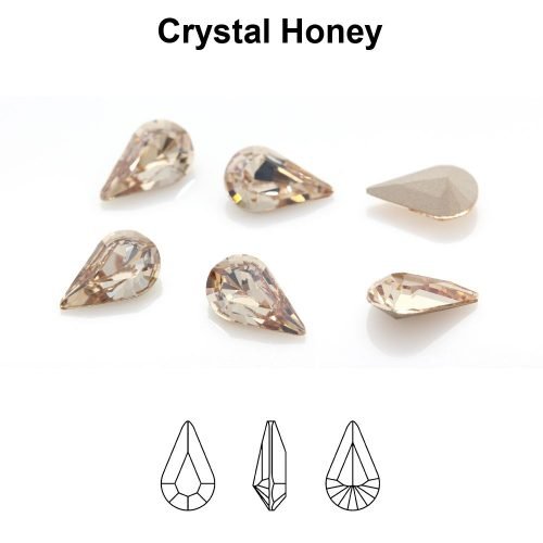 Preciosa 435 15 615 Pear MAXIMA 8x4.8mm Crystal Honey (kūno spalva) 10vnt - Image 2