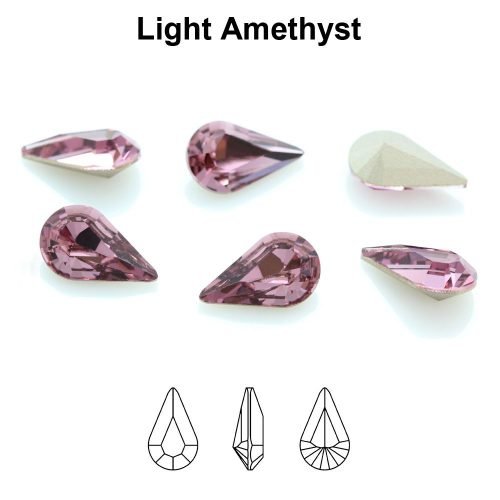 Preciosa 435 15 615 Pear MAXIMA 8x4.8mm Light Amethyst (violetinė) 10vnt - Image 2