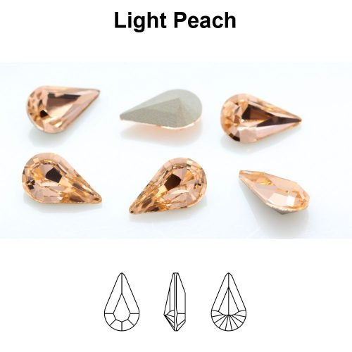Preciosa 435 15 615 Pear MAXIMA 8x4.8mm Light Peach (oranžinė) 10vnt - Image 2