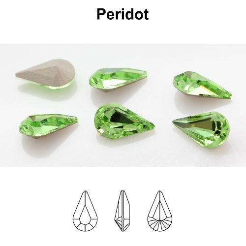 Preciosa 435 15 615 Pear MAXIMA 8x4.8mm Peridot (žalia) 10vnt - Image 2
