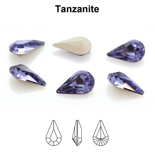 Preciosa 435 15 615 Pear MAXIMA 8x4.8mm Tanzanite (violetinė) 10vnt - Image 2