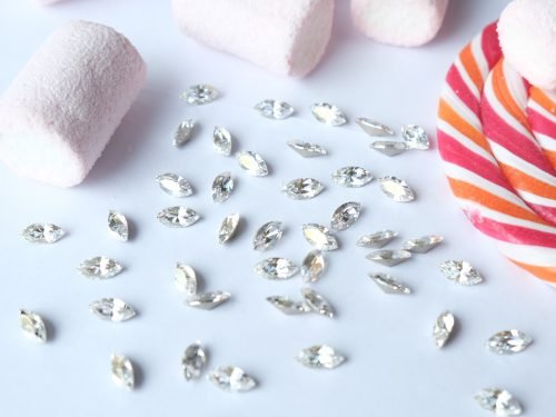 Preciosa 435 14 615 Navette MAXIMA 10x5mm Crystal Argent Flare (balta)
